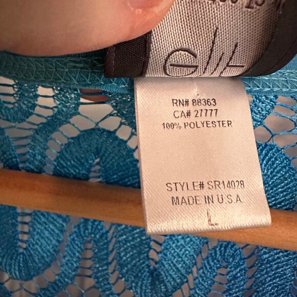 Elif Jordan Taylor Lace  Ombré Blue Turquoise Tunic Swim Cover Serpuntus Large - Picture 6 of 6